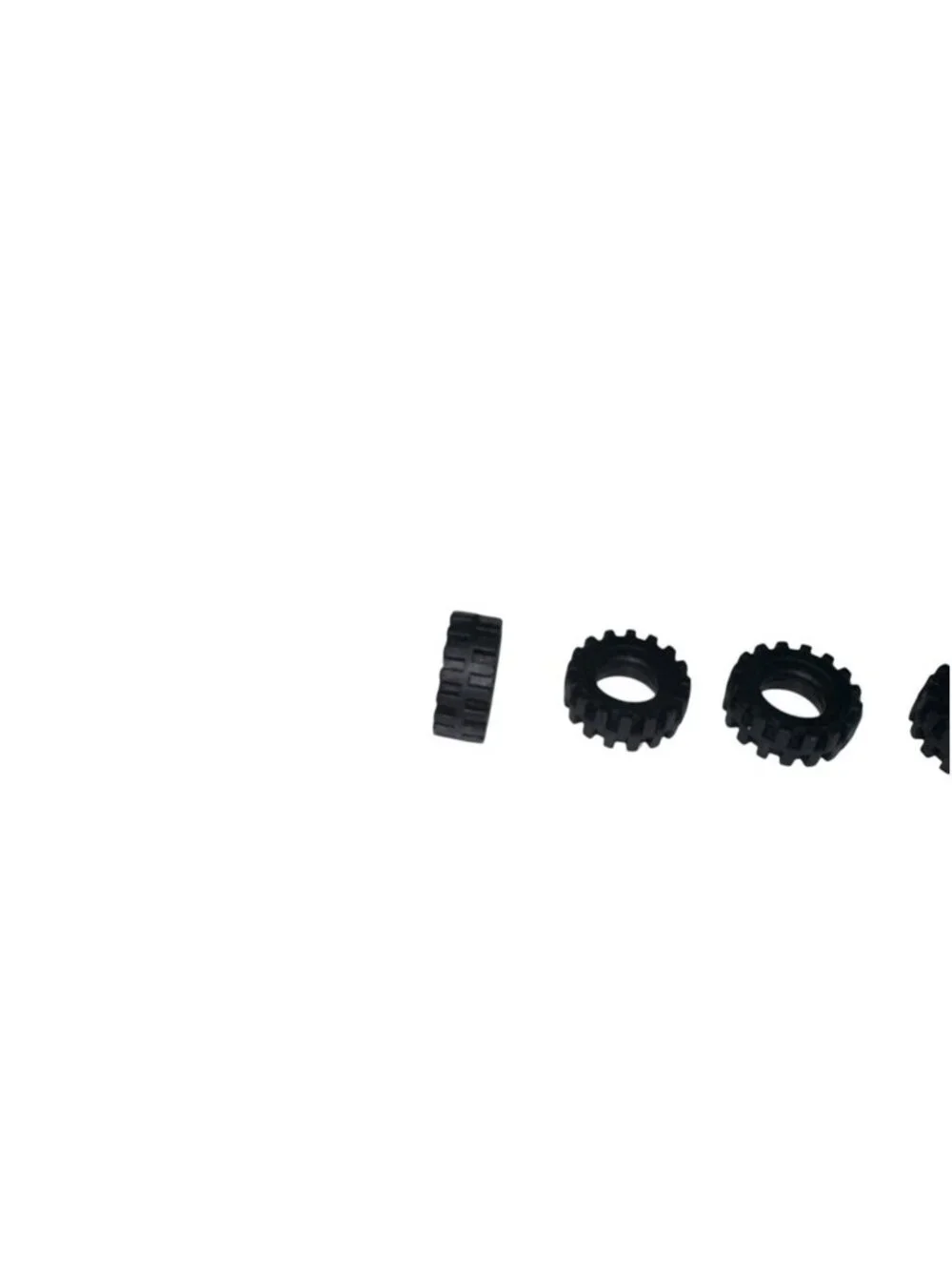 LEGO 87414 Black Tire 15mm D. x 6mm Offset Tread Small Lot Of 4